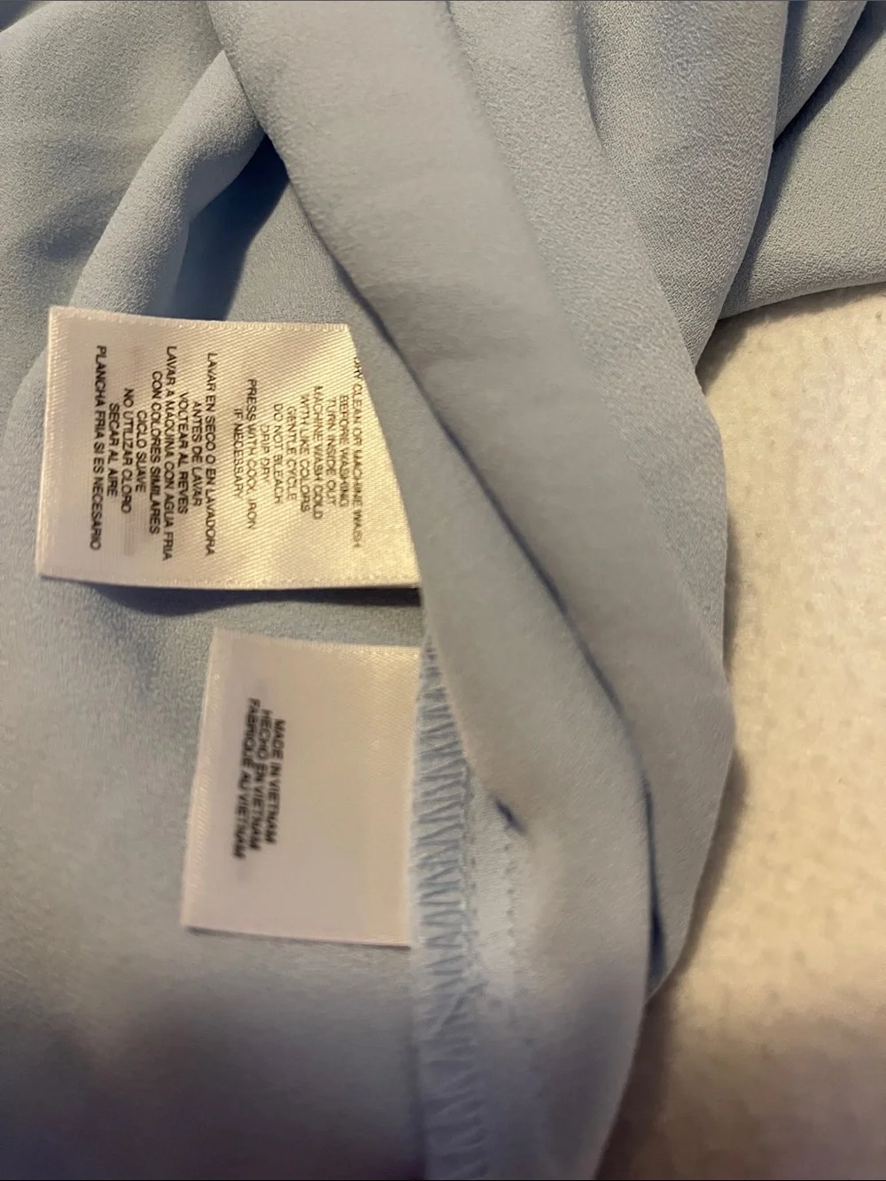 Nine West Light Blue Long-Sleeve Button-Front Pocket Tunic